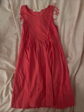 H&M Coral Pink Sleeveless Fringe Cotton Dress